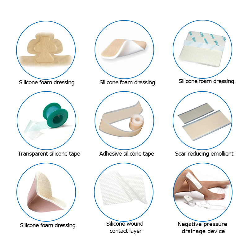Silicone dressing for burns medical silicone foam dressing for bedsore care