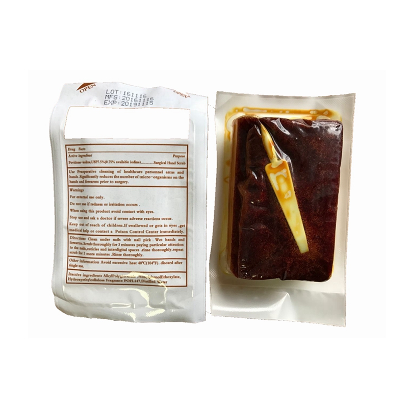 Surgical scrub brushes povidone iodine sponge with nail cleaner