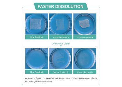 Gasa hemostática soluble absorbible