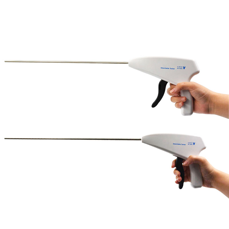 Absorbable tacker fixation device for laparoscopic hernia repair