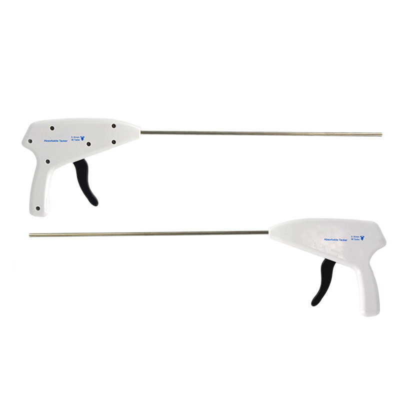 Absorbable tacker fixation device for laparoscopic hernia repair