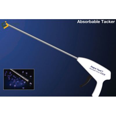 Absorbable tacker fixation device for laparoscopic hernia repair